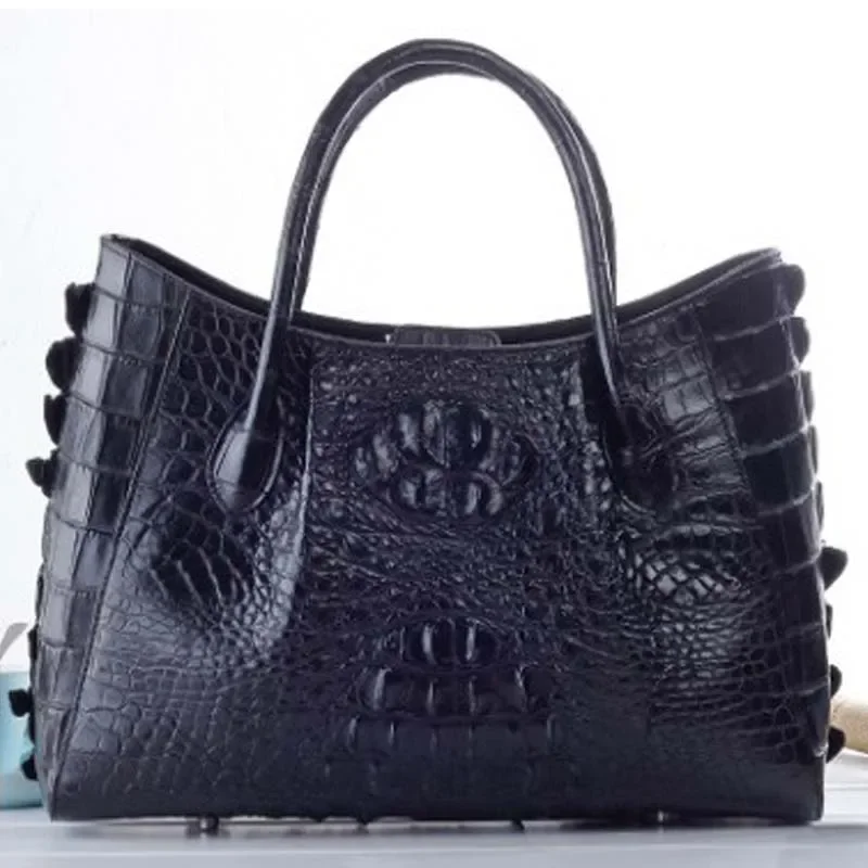 ourui  crocodile  women handbag   crocodile  Mother package  black new arrival women bag