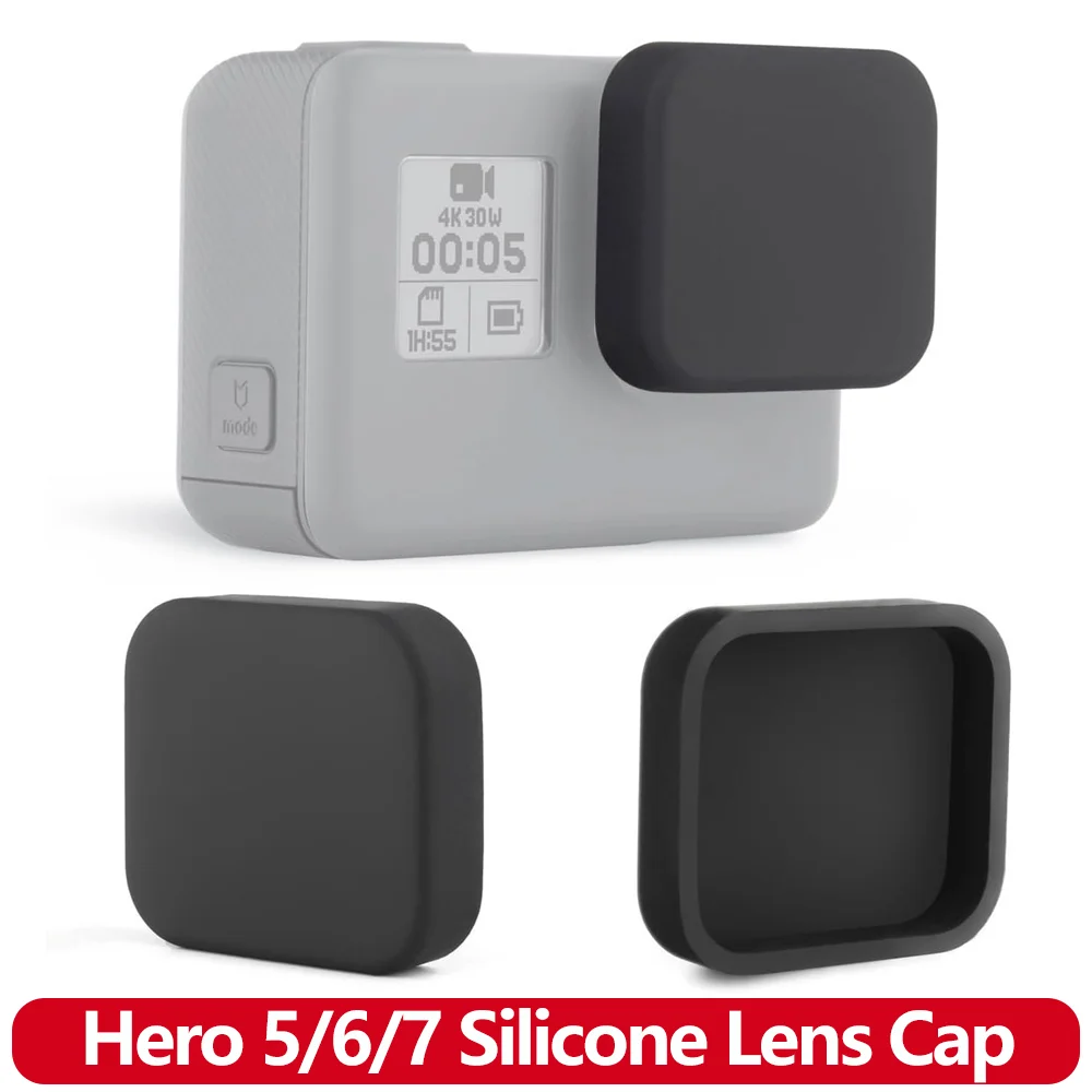 Hero 7/6/5 – capuchon d'objectif en Silicone, housse de protection souple, étui anti-poussière pour GoPro Hero 7 6 5, accessoires de caméra d'action noirs