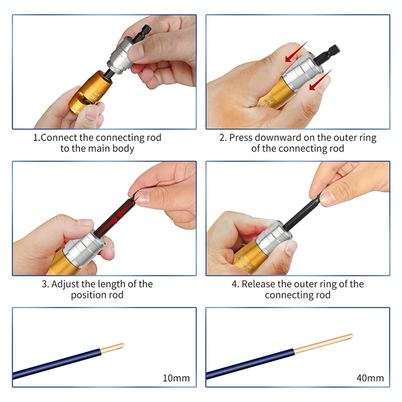 Wire Stripper For AWG, 14-12-10-8 Gauge Electric Wire Stripper, Wire Stripper For Drill, 25 Pcs Wire Connector Nuts