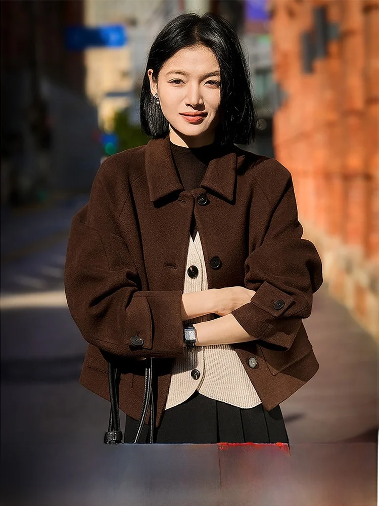

Шерстяное пальто XiaoHanGe Commuter Miu Sle Slimming Workwear: Новинка, прямой крой, для офиса, женская модная верхняя одежда