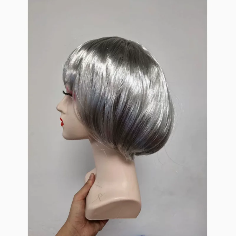 Short Bob Wig For Women Black Mix Brown Daily Costume Wigs Colorfull Light Yaki Straight Synthetic Hair Wigs Party Daily Wearing image 6