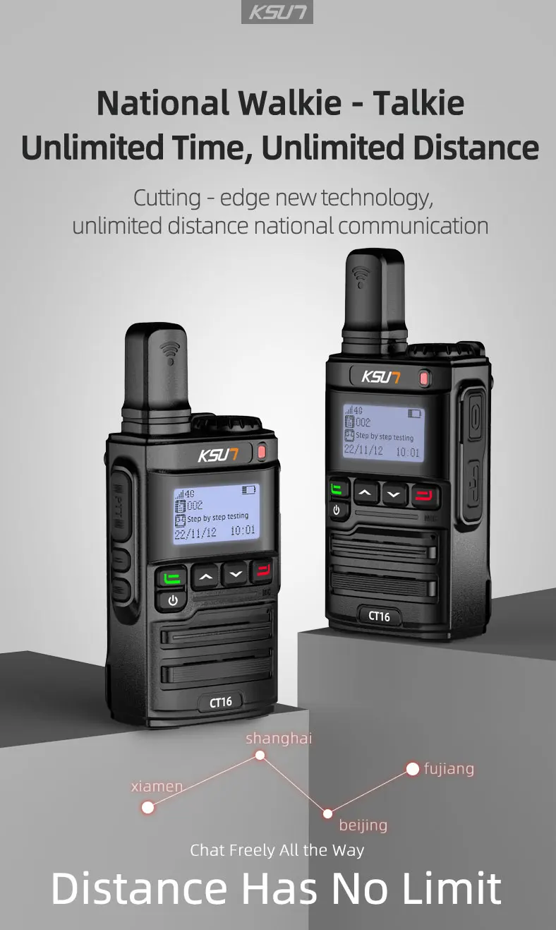 2PCS 4G PoC Walkie Talkie Long Range Two Way Radio with Pre-paid SIM Card Professional Handheld Transceiver for Outdoor Security