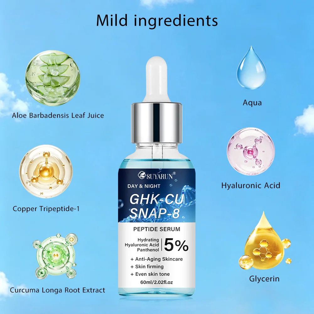 SUYARUN Anti-Aging Peptide Serum | GHK-Cu & SNAP-8 Formula for Day & Night Firming Treatment.