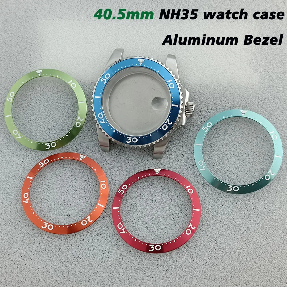 

Men's waterproof case suitable for NH35 movement aluminum bezel 20mm stainless steel strap 40.5mm NH35 case