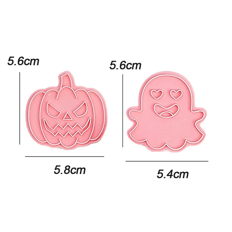 3D Halloween Ghost Pumpkin Biscuit Mold DIY Cookie Press Cutter Stamp Embosser Fondant Mould Baking Tools For Party Decoration