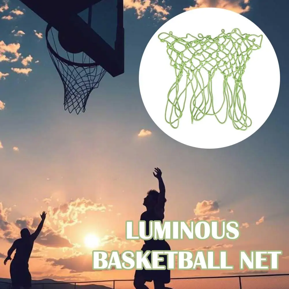 Jaring Basket Lampu Malam Nilon Jaring Ring Basket Bercahaya 45CM 12 Lingkaran Jaring Basket Bertenaga Matahari Portabel Luar Ruangan Bercahaya