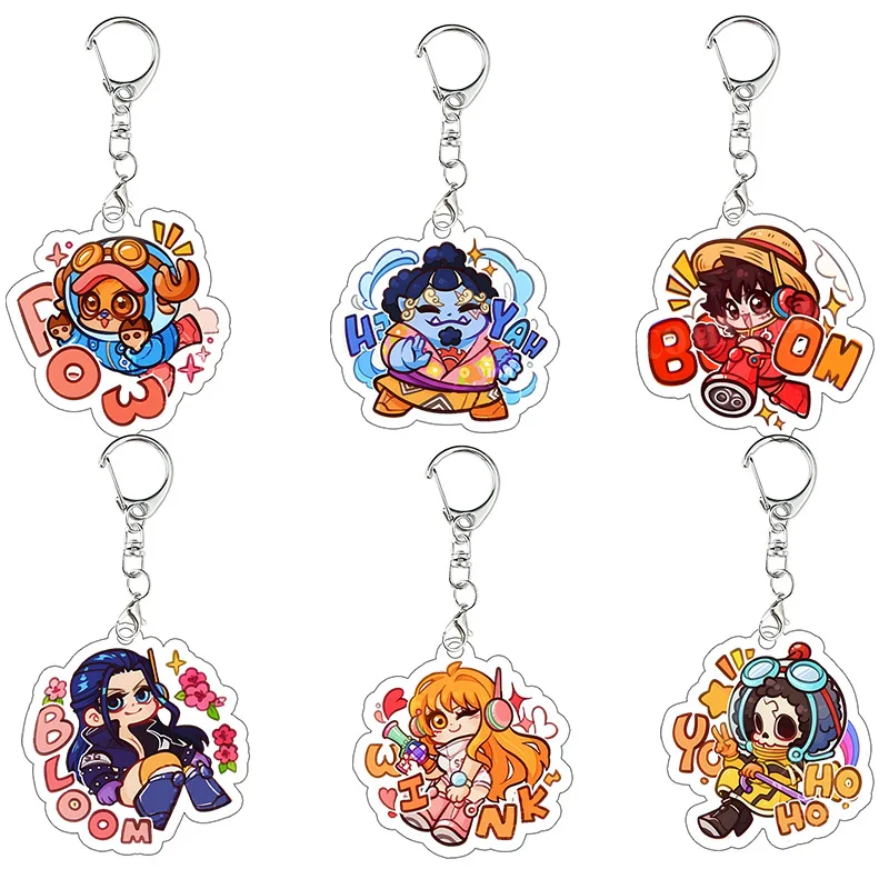 Q Version Luffy Nami Acrylic Keychain Usopp Tony Chopper Nico Robin Anime Bag Pendant Exquisite Student Cartoon Festival Gift
