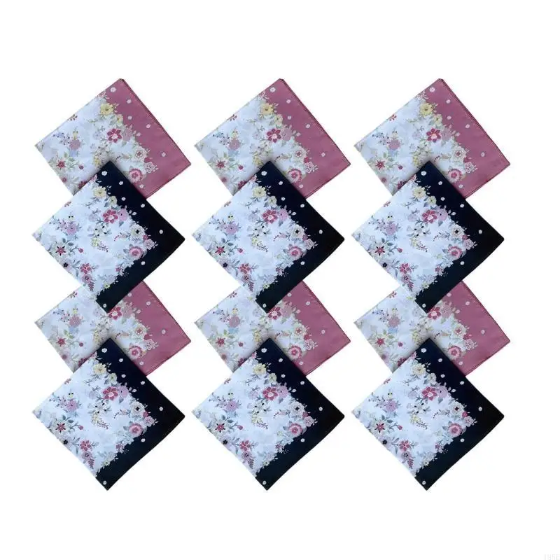 195E Asciugamano fazzoletto con stampa floreale per adulti unisex fazzoletto da taschino multiuso asciugamano per il viso il per
