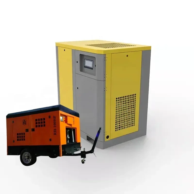 Screw Diesel Air Compressor Air Compressor Diesel Portable Mining Air Compressor Diesel with wheels