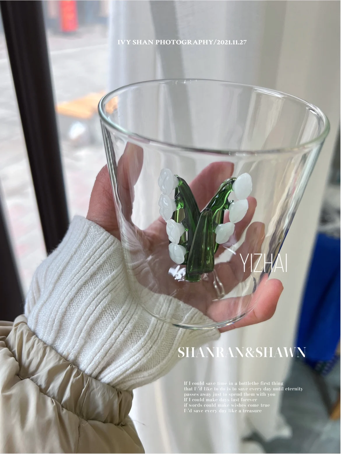 Orchid of the Valley limited ultra light transparent stereo thick heat resistant glass water cup