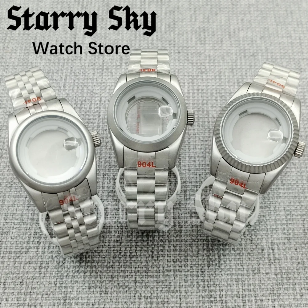 Starry Sky 31mm Lady's Round/Teeth/Slope Watch Bezel Brushed Watch Case Watch Strap Suitable For NH05 Movement Watch Accessories