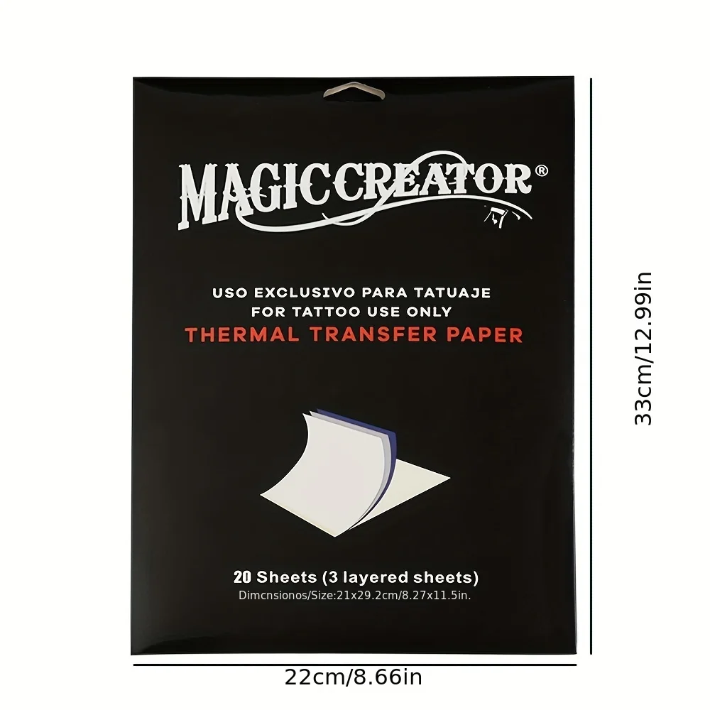 20Pcs/100Pcs Transfer Paper, Tattoo Stencil Transfer Paper Tattoo Thermal Stencil Paper 4 Layers 8 1/2\