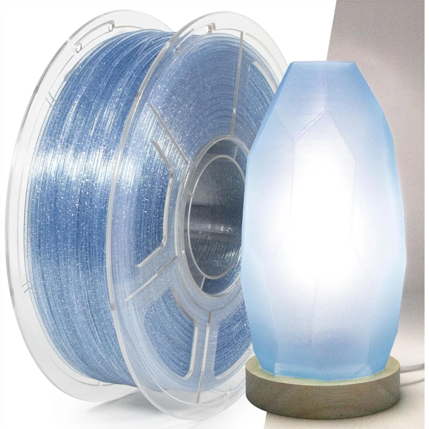 

Transparent Gradient PLA Filament 1.75mm, High Light Transmittance 3D Printer Filament, Print Speed 30-100mm/s, 1KG Spool