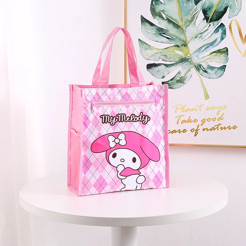 Sanrio Hello Kitty Cartoon Women\'s Shoulder Kuromi Bag Casual Cinnamoroll Capacity Shopping Bag Canvas Waterproof Girl\'s Handbag