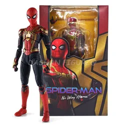 SHF Marvel Spider-Man No Way Home Action Figure PVC Collection Integrated Suit Spiderman Peter Parker Figurine Movable Model Toy