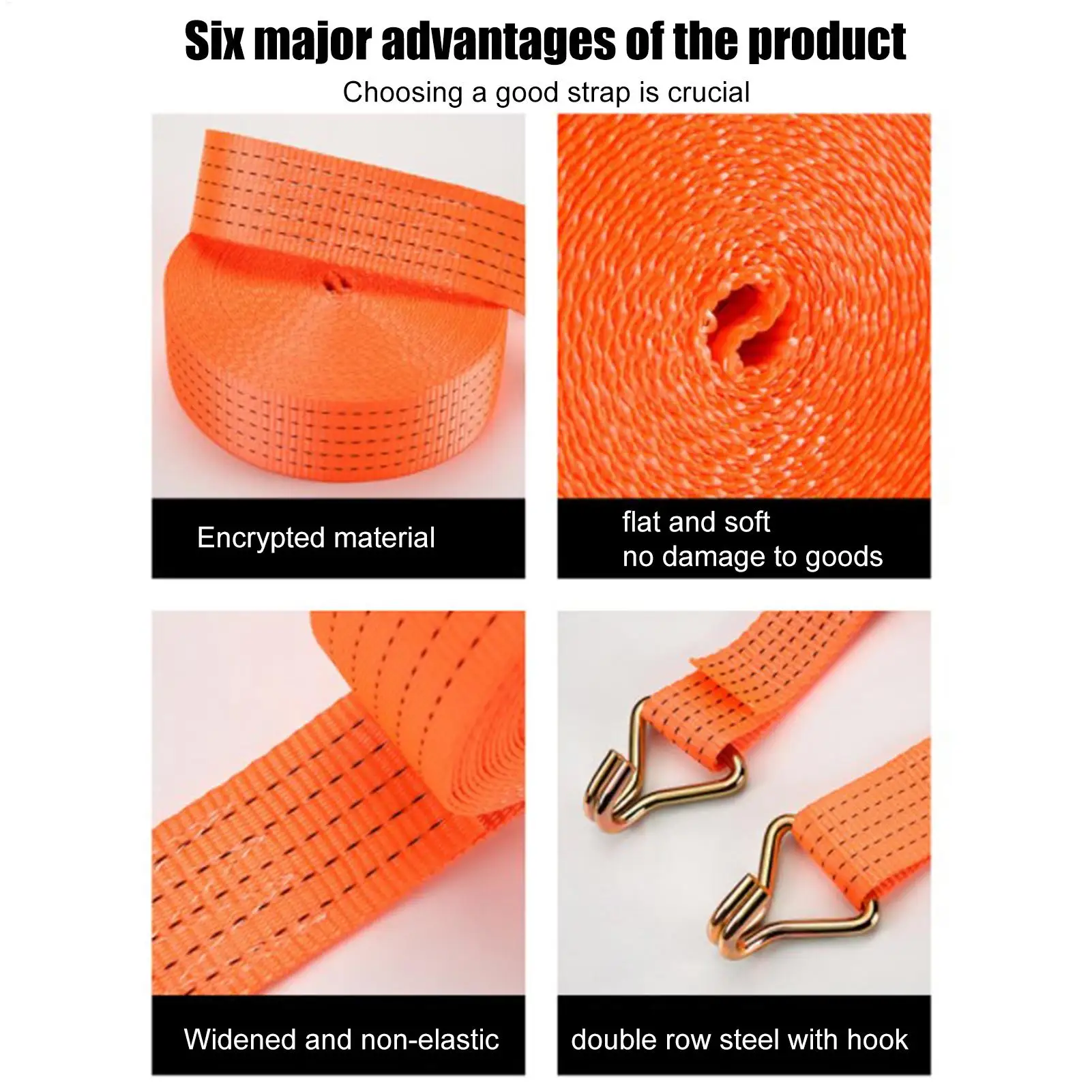 Wheel Straps 4 Piece Heavy Duty Carabiner Ratchet Tie Down For Car Van Truck Vehicle Motorcycle Bike Boat Kayak Cargo view 5