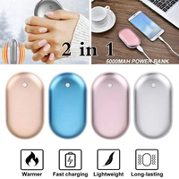 2 in 1 Portable Winter Rechargeable Heating Hand Warmers USB Power Bank Electric Pocket Heater Warmer