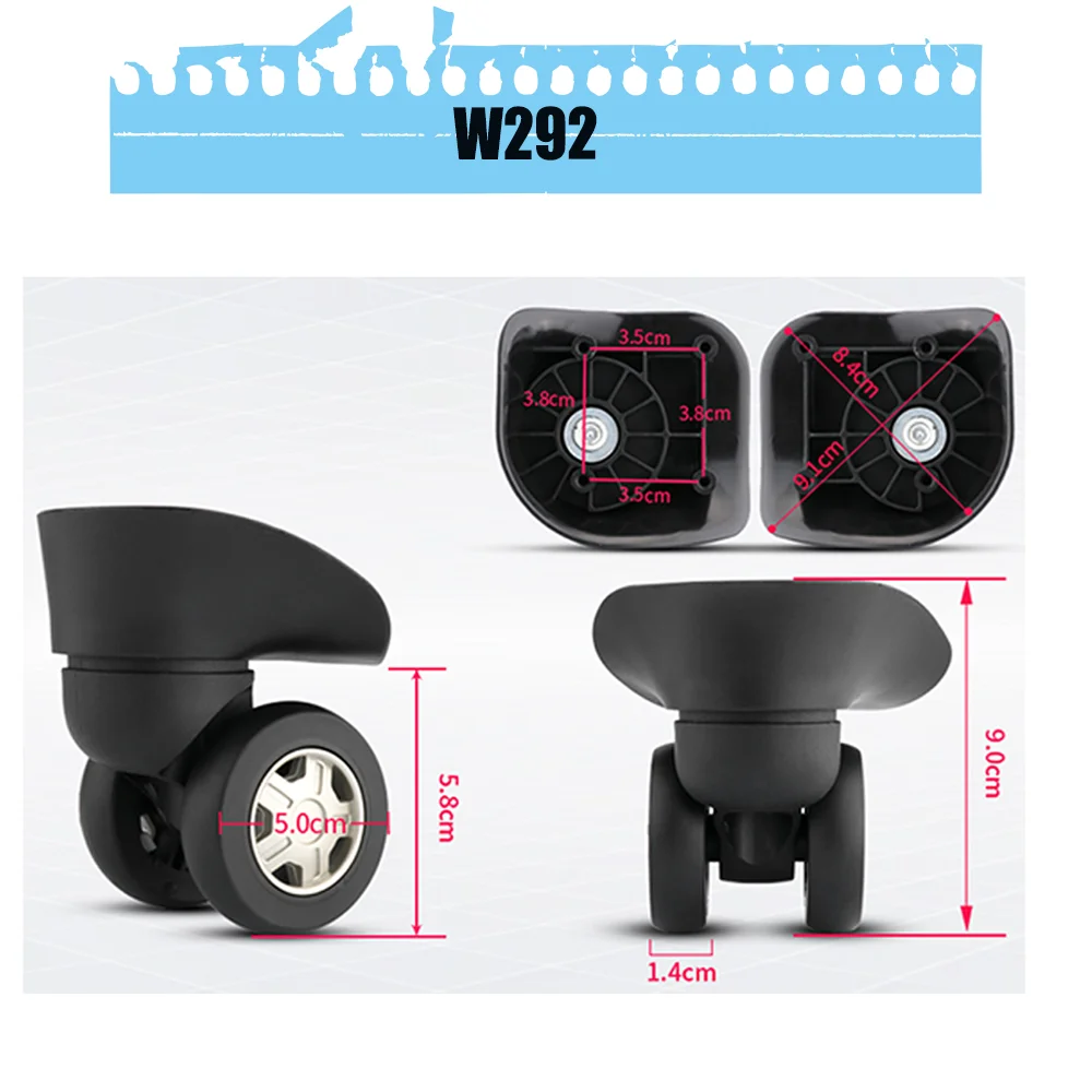 Replacement Trolley Wheels For Luggage Universal Fit For Suitcase Travel Bag 360 Rotation Spinner Wheels
