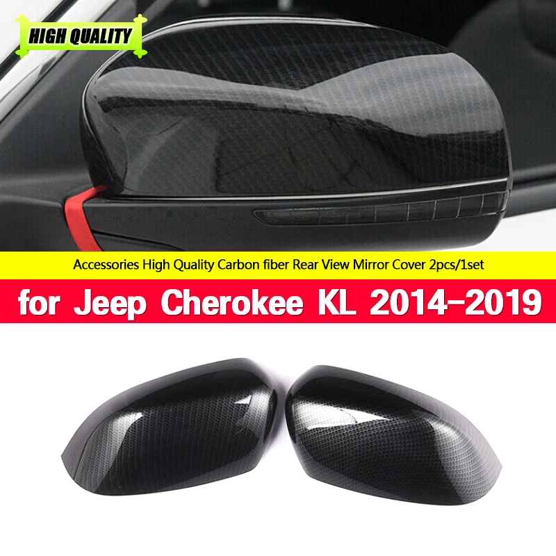 

ABS Carbon Fiber Car Rear View Side Mirror Cover Case Shell Trims Fit For Jeep Cherokee KL 2014 2015 2016 2017 2018 2019