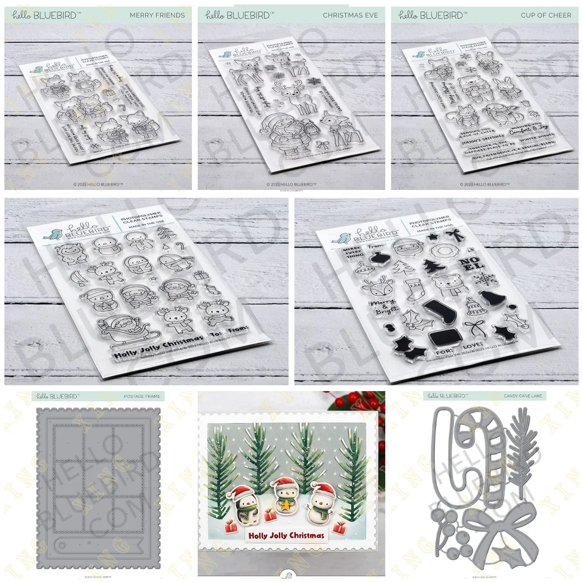 Christmas Eve Candy Cane Lane Cutting Dies And Stamps Scrapbook Diary Decoration Stencil Embossing Template DIY Greeting Card