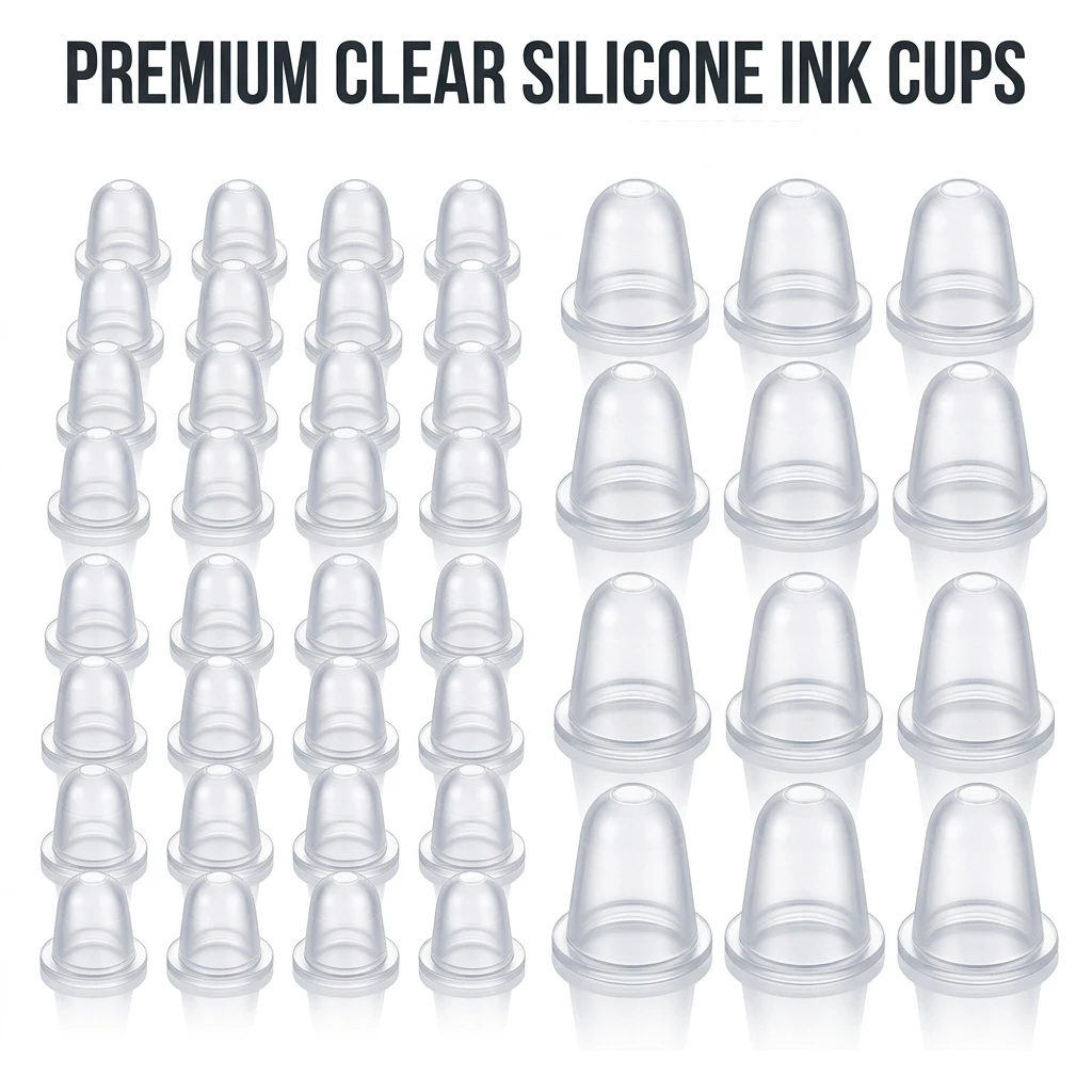 100-1000pcs Silicone Tattoo Ink Cups S/L Soft Pigment Caps Containers for PMU Microblading Art Needle Protection Tattoo Supplies