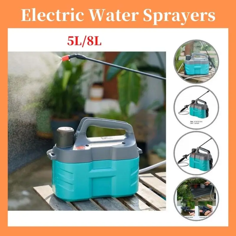 5L/8L Electric Water Sprayer Practical Flow Adjustable Flower Sprinkler Rechargeable Plant Water Sprayer Garden Supply for Yard