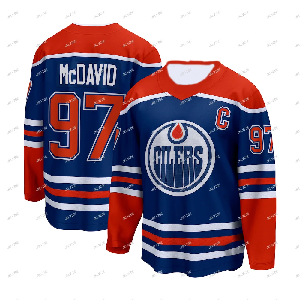 Men Kids Hockey Jersey Adult Teenager Team Top T Shirt Sports Train Tee Children Boys Women Edmonton Oilers Clothing Hot 24/25