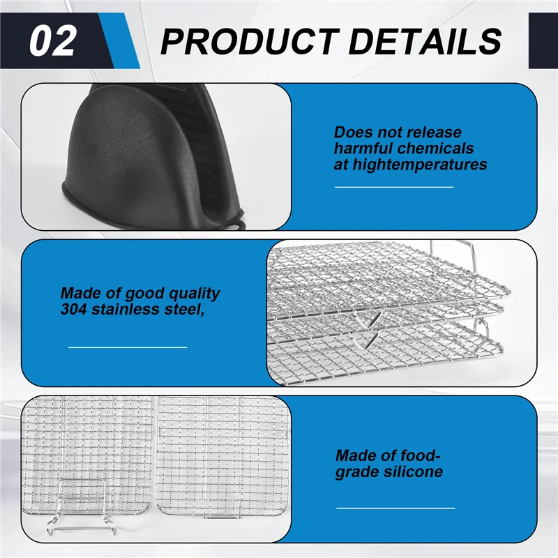 ABBK- رف مقلاة هوائية لمقلاة الهواء نينجا فودي شواء XL، رف تجفيف متعدد الطبقات، ملحقات مقلاة الهواء