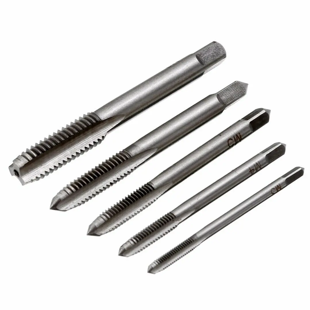 5PCS HSS Metric Tap Drill Set for M3 M5 M6 M8 with Hexagon Handle - High Speed Steel Threading Tools for Auto Repair & Machinery