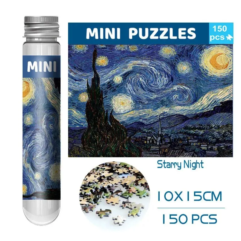 Puzzle Tube La Nuit Étoilée de Van Gogh 150pcs