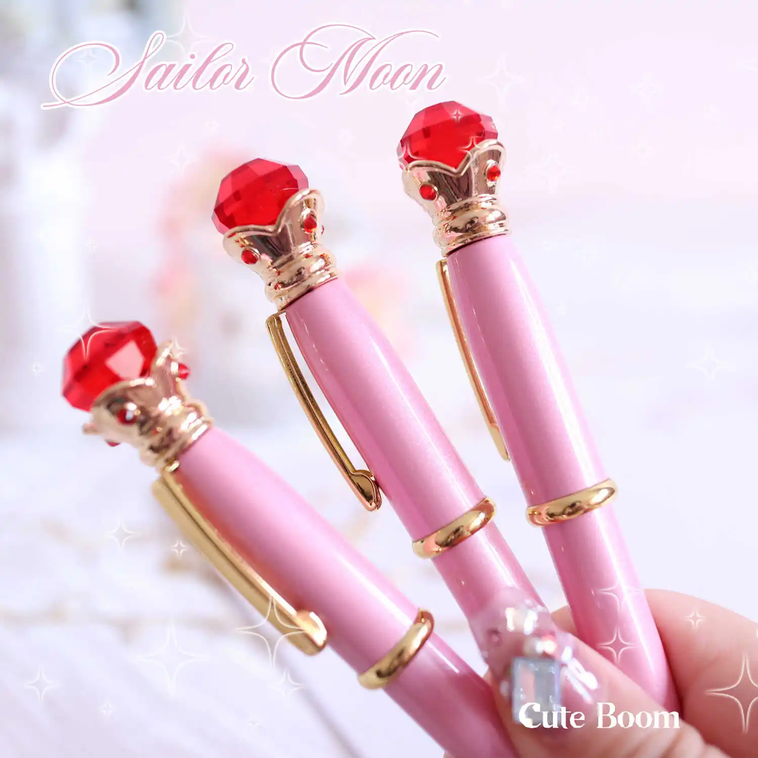 Anime Sailor Ballpoint Pens Cute Pink Transformer Pen Portable Students Stationery Supplies Cosplay Doujin Gifts Custom made view 5