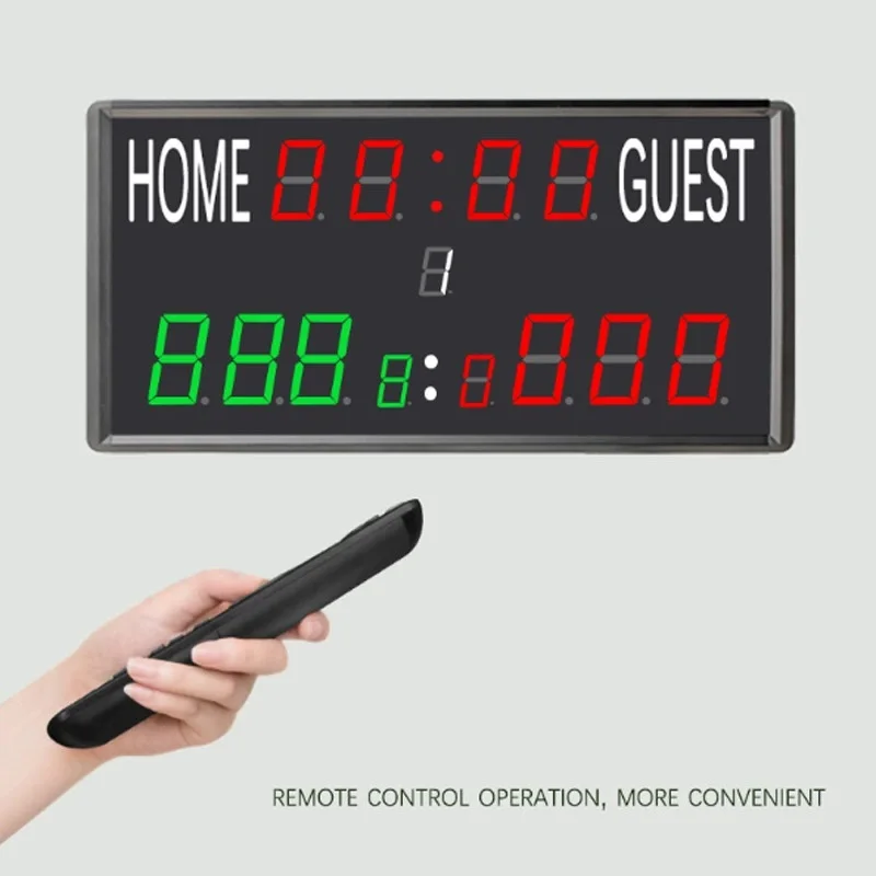 

Portable desktop digital scoreboard buzzer countdown timer LED fitness rating remote control battery powered basketball score