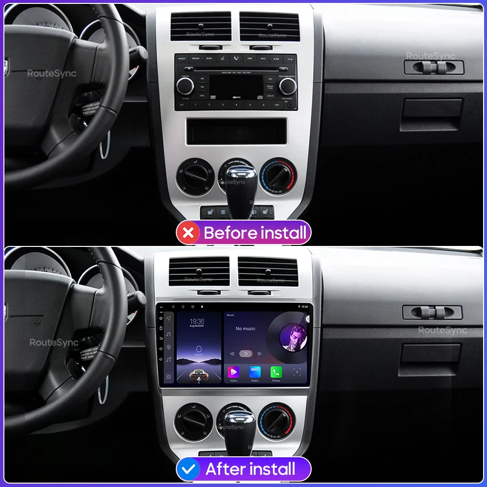 Car Multimedia Player Android 16 For Dodge Caliber Jeep Compass MK Patriot 2006 - 2010 Wireless CarPlay GPS Wifi Stereo 2Din 4G