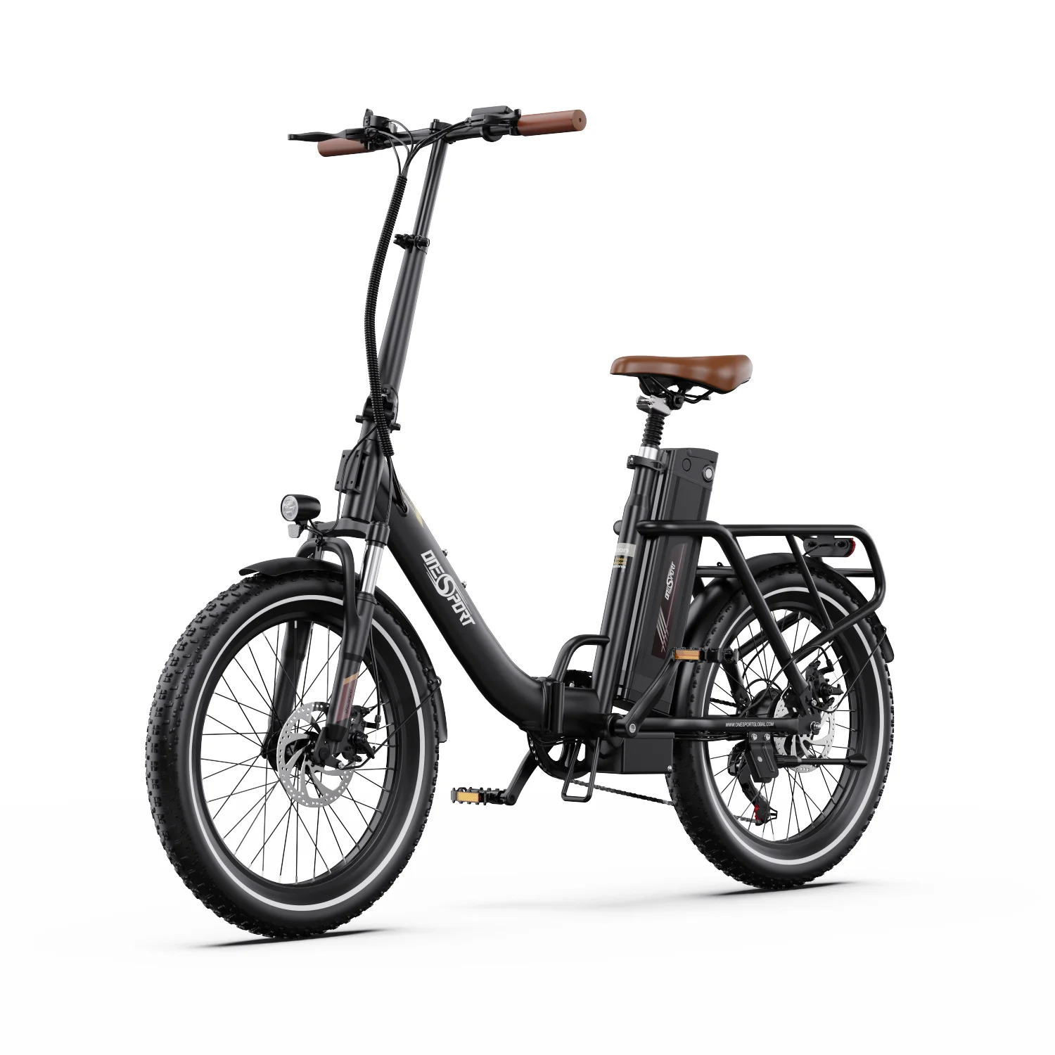 Vélo électrique ONESPORT OT16-2 édition premium pour adultes, moteur 250W, batterie 48V 15.6Ah, pneus de 20 pouces, freins à disque mécaniques