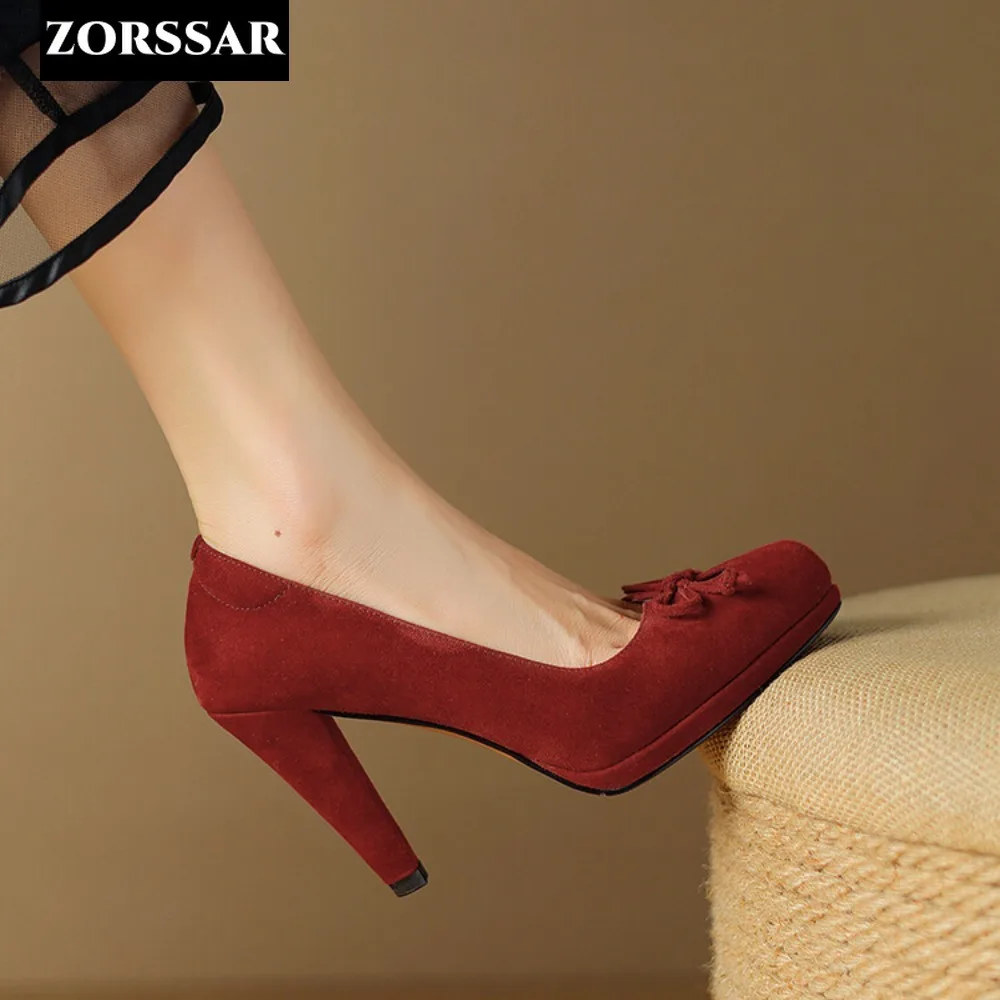 

Fashion Suede High Heels Female Professional Working Pumps Stiletto Sexy Shallow Toe Single Shoes Size 33-41 Dress Wedding Shoes