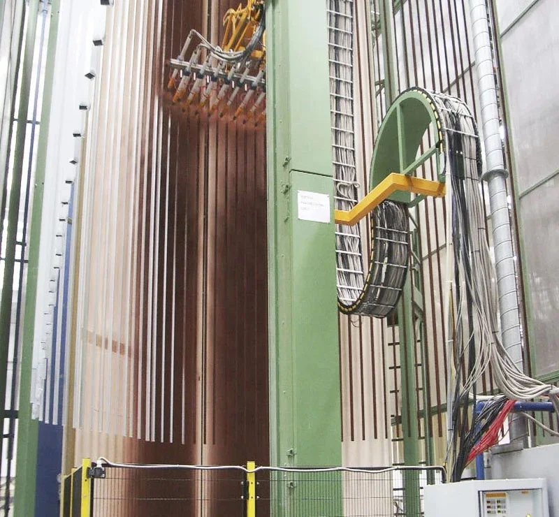 Automatische vertikale Pulverbeschichtungsleitung aus Metall und Aluminium mit SPS-Kernkomponenten