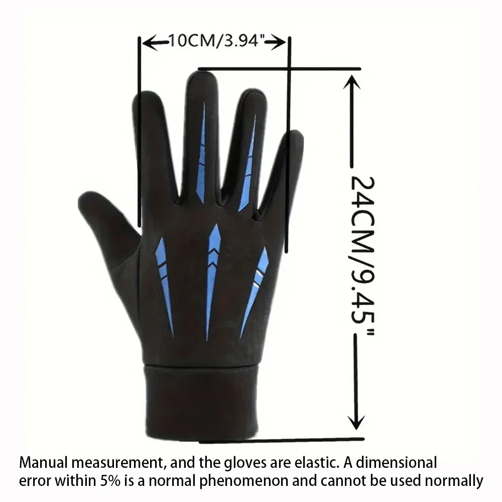 قفازات ركوب شتوية دافئة مقاومة للرياح، بطانة مخملية مضادة للانزلاق، قفازات رياضية خارجية من الصوف تعمل باللمس #6