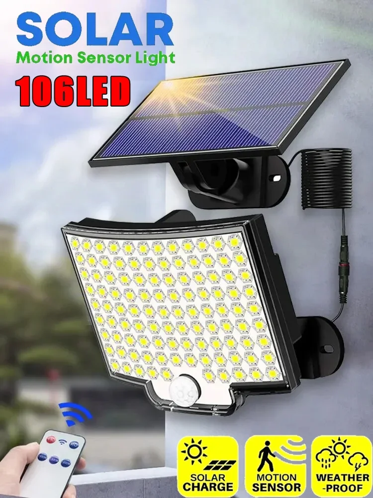Iluminação pública, Split Tipo, Garagem, Pátio, Super Bright, Solar Powered LED Wall Lights,