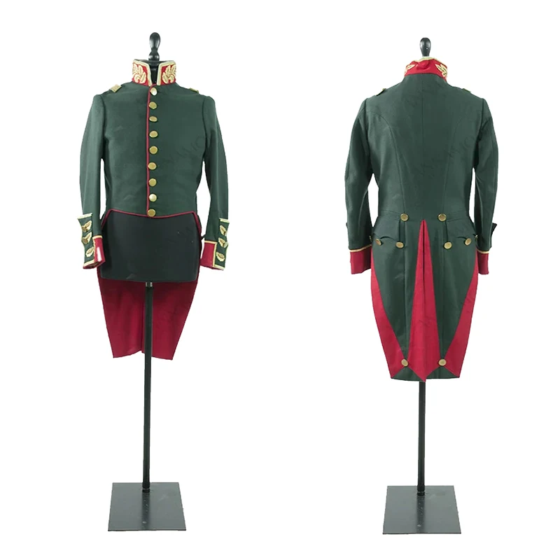 Disfraz para hombre británico del siglo XVIII hecho a medida, uniforme de lana militar Colonial histórico, chaqueta, abrigo, disfraz de oficial Civil George
