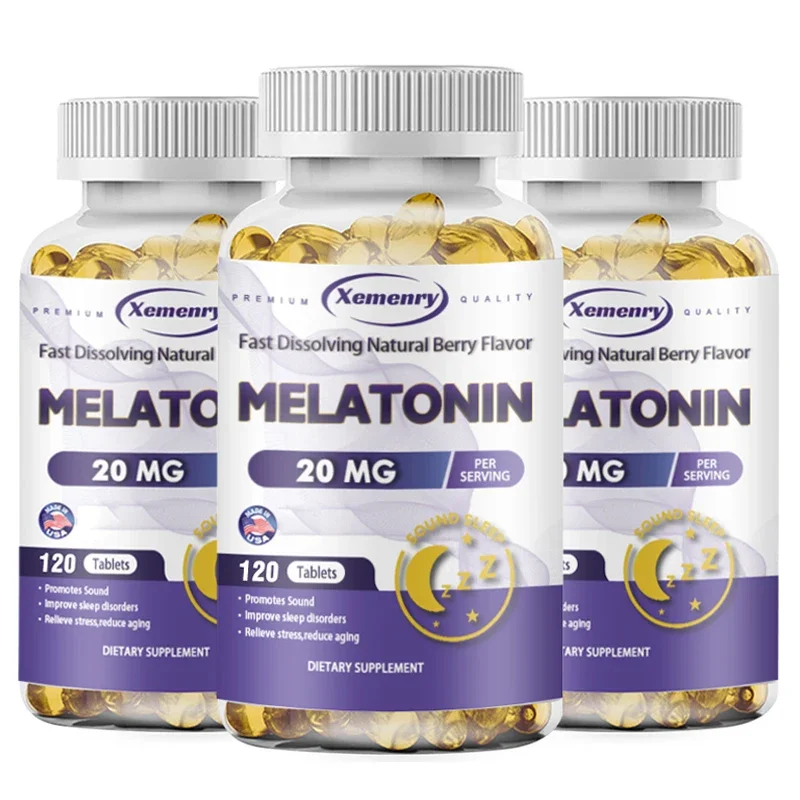 Melatonin - Dietary Supplement To Improve Nighttime Sleep Quality and Improve Insomnia, Reduce Waking Time, Boost Immunity