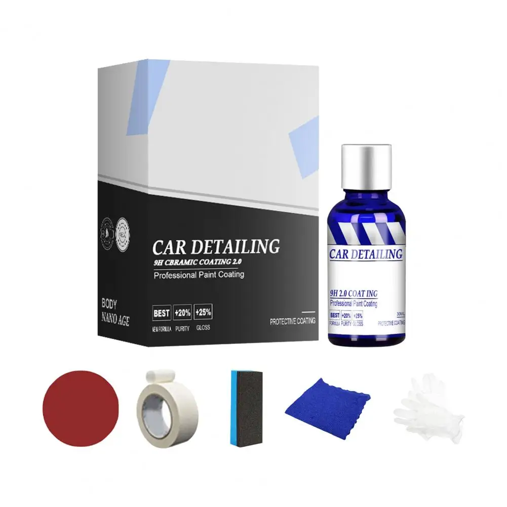 30ml/50ml rivestimento ceramico resistente all'acqua ad asciugatura rapida comodo Kit di protezione per vernice polimerica lucidante per auto