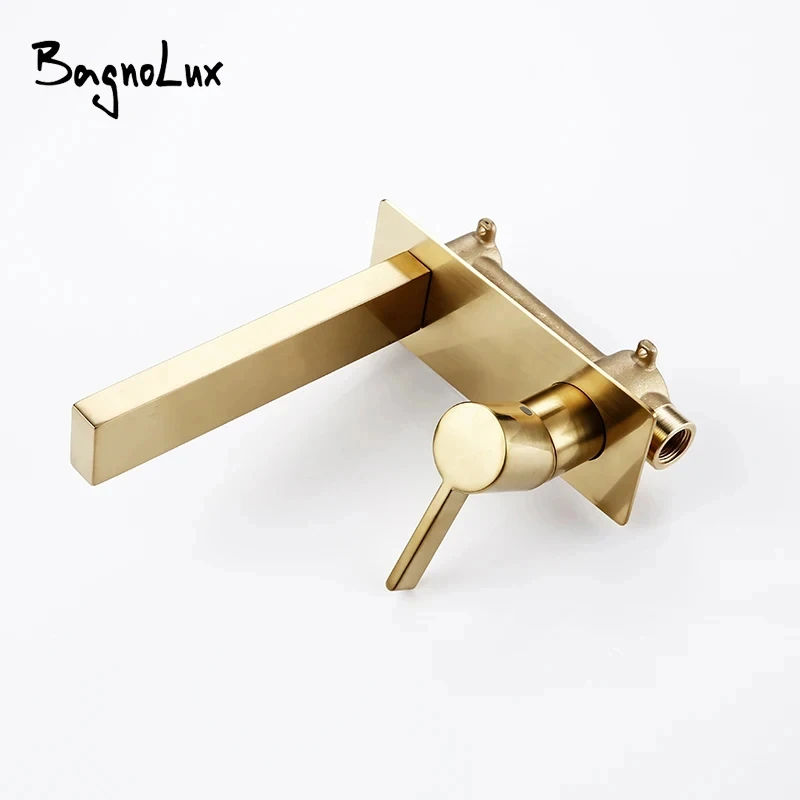 

Black Faucet Bathroom Sink Faucets Single Lever Bath Tap Hot Cold Water Mixer Crane Wall Mounted Single Hole Chrome Finshed