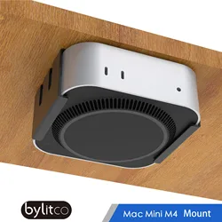 Bylitco 2024, nowy uchwyt Mac mini M4 / M4 Pro, pod biurkiem lub za monitorem, w całości z metalu, miękka wyściółka