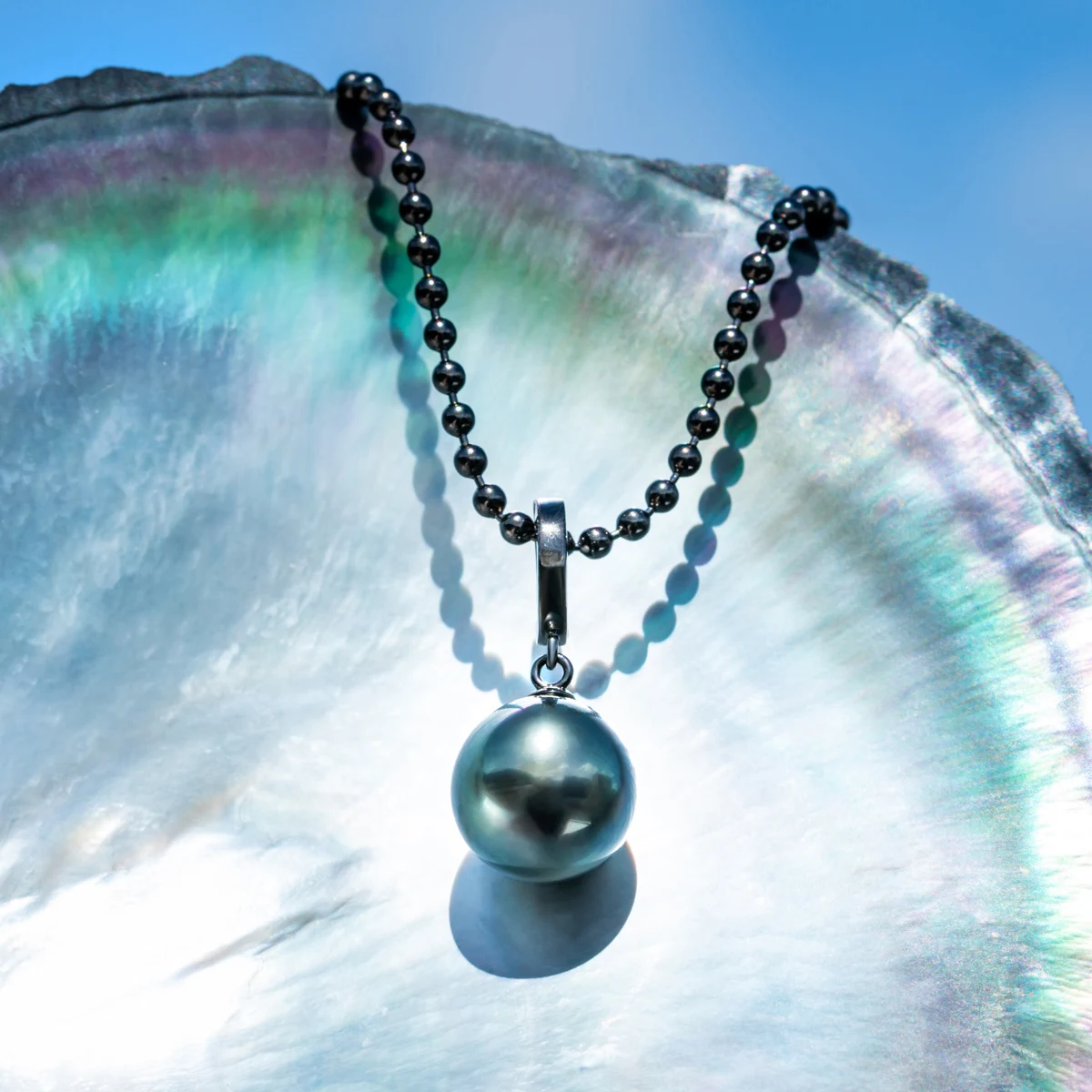 AnuJewel 9-13mm Tahitian Black Pearl Necklace 925 Sterling Silver D Color Moissanites Seawater Pearl Necklace Jewelry Wholesale