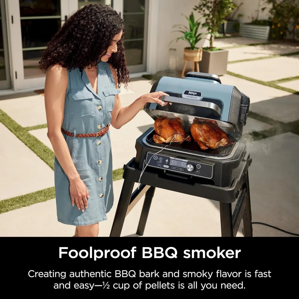 Woodfire Pro Connect Premium XL Outdoor Grill & Smoker, Bluetooth, App abilitato, 7-in-1 Master Grill, BBQ Smoker, Outdoor A