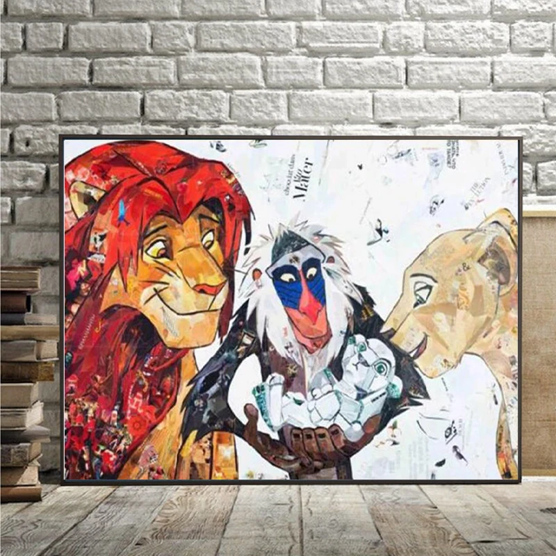 5D DIY Diamond Painting Disney The Lion King Full Square Round Cross Stitch Rhinestone Mosaic Home Decoration