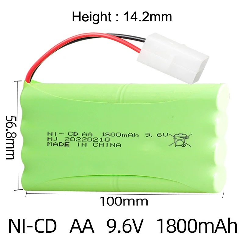 9.6 V 1800mAh AA ricaricabile Ni-CD AA pacco batteria KET-2P connettore per auto RC barca telecomando giocattolo 9.6 V batteria NICD