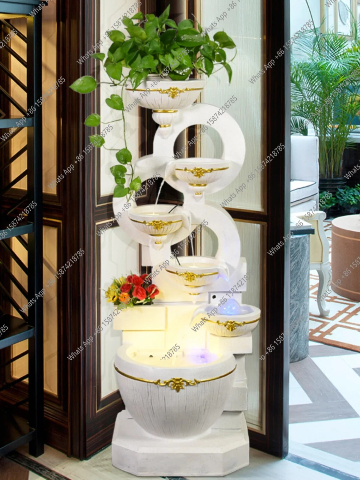 

Flowing water fountain humidifier home decoration TV cabinet next to the floor fish tank lucky ornament