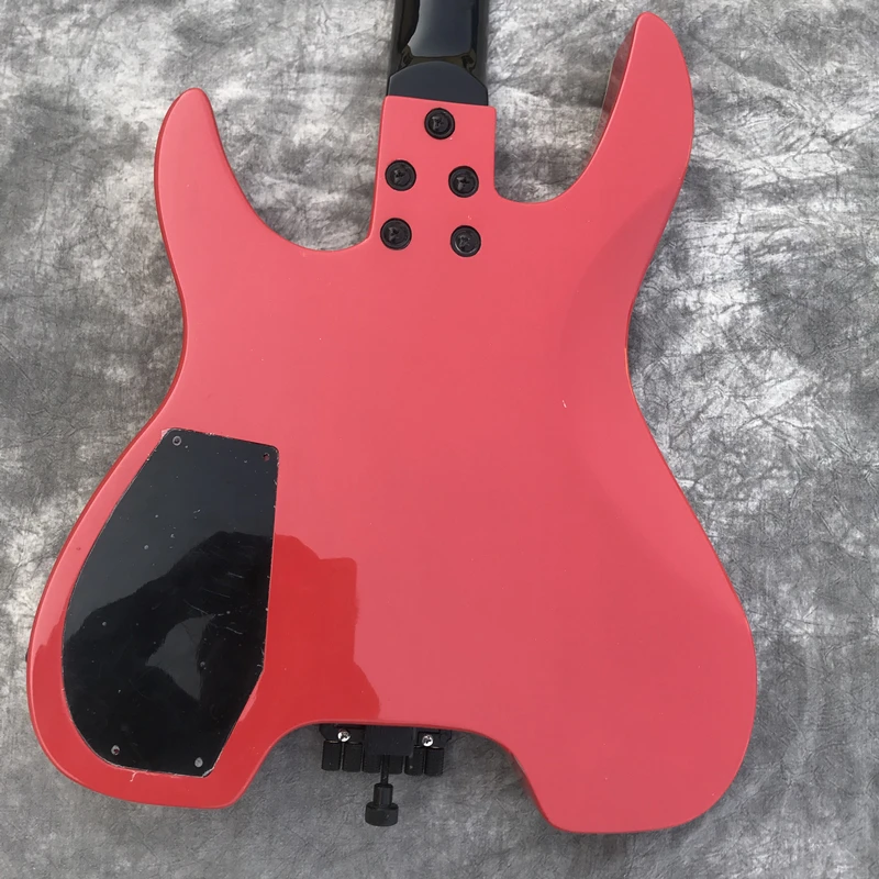 Headless Electric Guitar Red Colors 6 Strings Steinberger Shaped Portable Metal MusicTravel Accept Custom Any Style