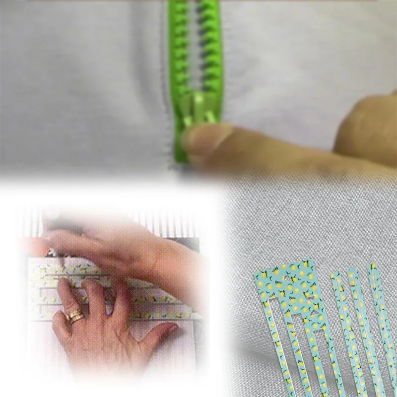 Zipper Pocket Template, 7/8/9 Inch Zipper Making Templates With Hole To Hang, Acrylic Zipper Pocket Template Set For Sewing Bags